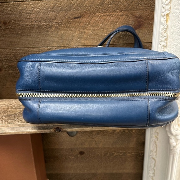 TORY BURCH Serina Hobo Blue Leather Shoulder Bag - Picture 6 of 13